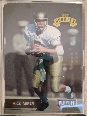 1993 Playoff Rookies Rick Mirer Football Card - Green, White, Gold